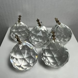 Vintage Crystal Glass Round Prisms for  Chandelier 1.5” Diameter Lot of 5